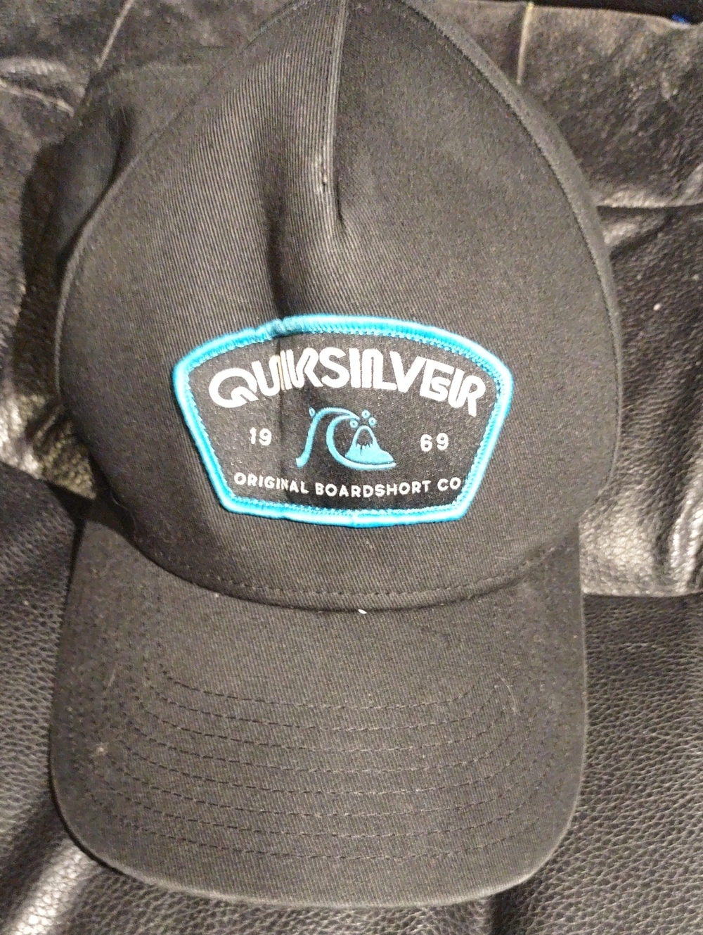 Quiksilver Black Cap with Turquoise Patch
